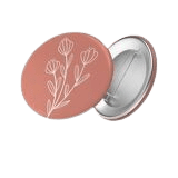 Broche (badge) - Fleur fond rose - #118 - Maison Joliette – Image 2