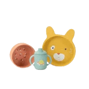 Set vaisselle silicone - Trois petits lapins - Moulin Roty – Image 2