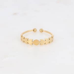 Bague Epi - anneau fin avec épi en acier inoxydable - doré