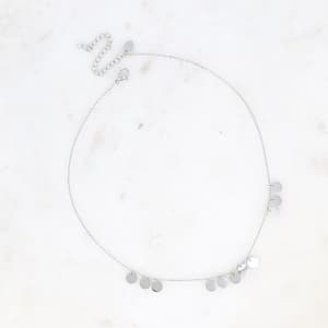 Collier Olive - pampilles rondes plates - argenté (2)