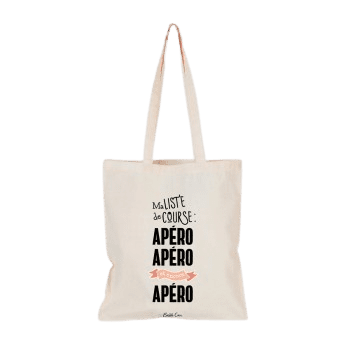 Tote Bag couleur naturel - Ma Liste De Course: Apéro, Apéro Et Encore Apéro