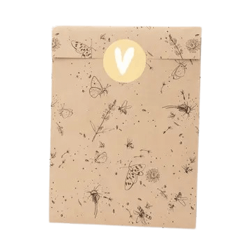 Sacs en papier Jardin Fleuri, Kraft