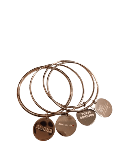 Bracelet jonc AMOUR doré – Image 2