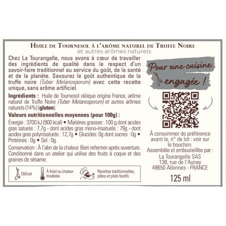 Huile à l'arôme naturel de Truffe Noire (125ml) - La Tourangelle – Image 3