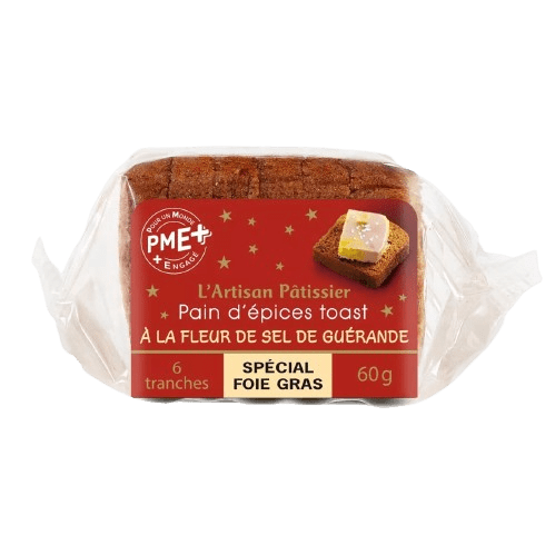 Pain d'épices toast Fleur de sel de Guérande 6 tranches - Artisan Pâtissier