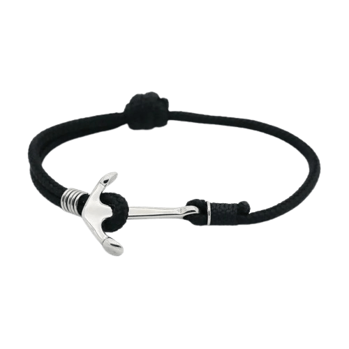 Bracelet ancre minimaliste -Korn - Noir - Monzémaré