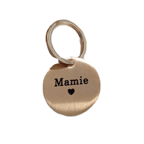 Porte clef "Mamie" doré brossé