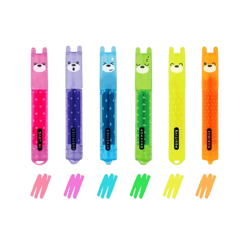 Set de 6 Mini Surligneurs - couleurs flashy - Teddy’s Mood (petit ours) - Legami – Image 8