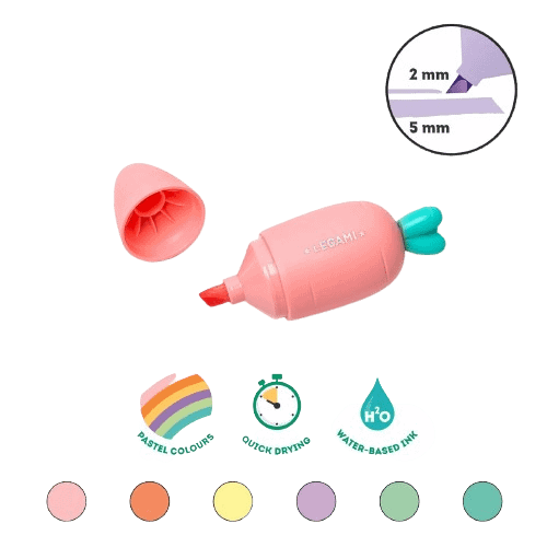 Set de 6 Mini Surligneurs - Carotte Team - Legami – Image 3