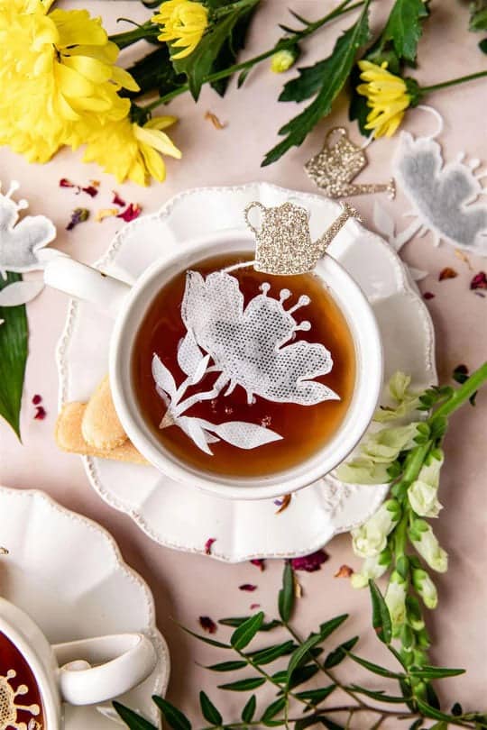 5 Sachets de thé bio forme fleur - rooibos des neiges - tea heritage