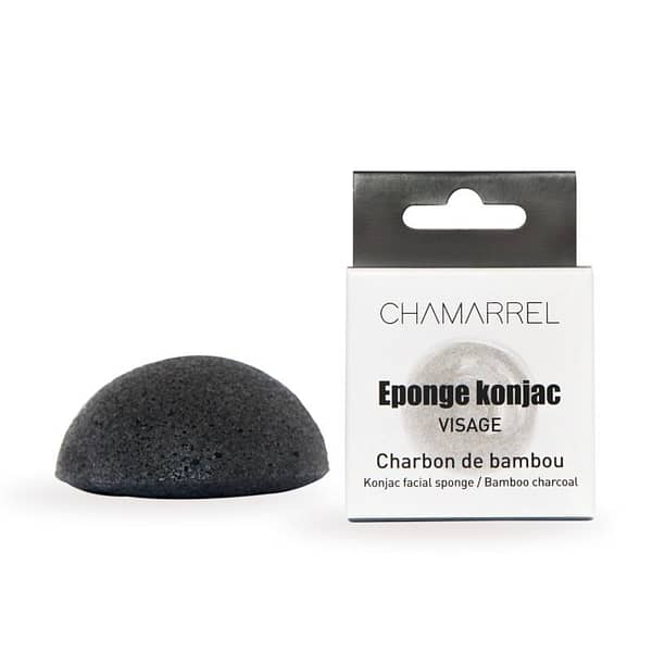 Eponge konjac - charbon de bambou - visage - Chamarrel