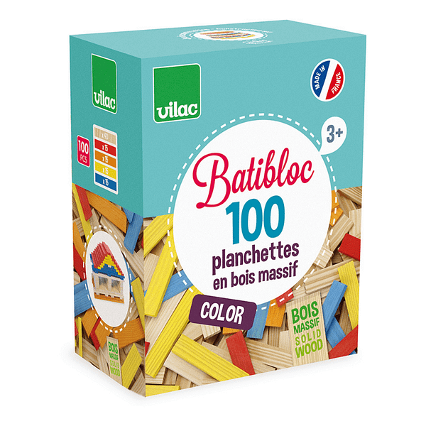Batibloc - 100 planchettes en bois - Vilac