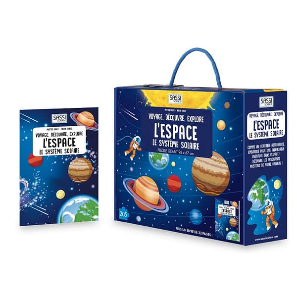 Voyage découvre explore - livre et puzzle - l'espace et système solaire - SASSI