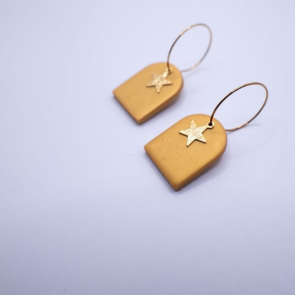 Boucles d'oreilles en Acier Plaqué Or 18k - or – Image 2