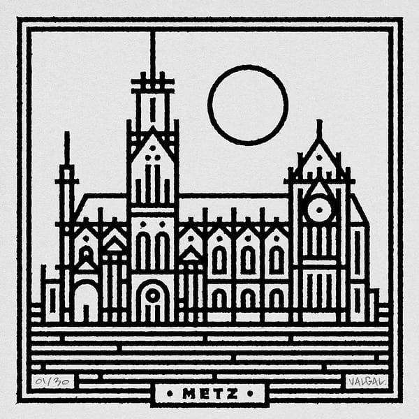 Affiche Metz – Cathédrale – vue de côté – Val Gal