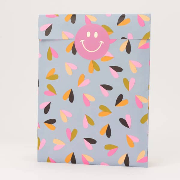Pochette cadeau cœurs bicolores, bleu – Image 4