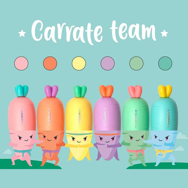 Set de 6 Mini Surligneurs - Carotte Team - Legami – Image 4